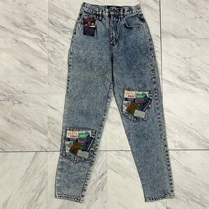 VTG Jeanjer High Waisted Mom Jeans Women’s Acid Wash Patch Pockets